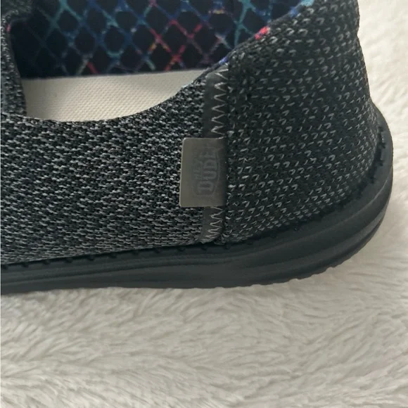 NWOB Hey Dude Wendy Sox Sz: 10 Black/Grey - Picture 5 of 9